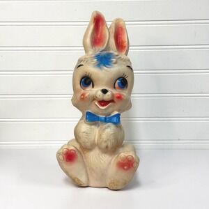 Vintage Plastic Bunny Rabbit Toy - Nursery Decor